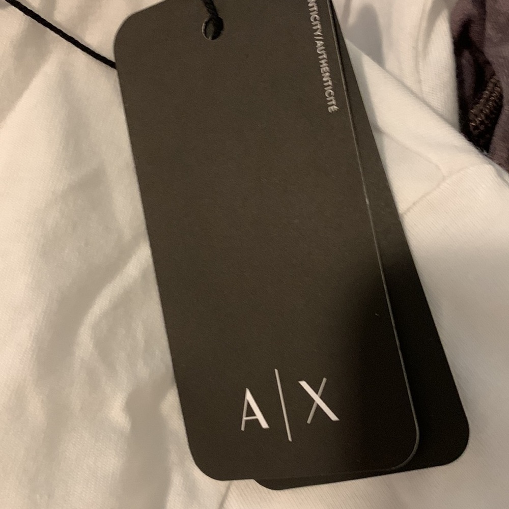- NWT Armani Exchange  white tee shirt with black details - Picture 5 of 6